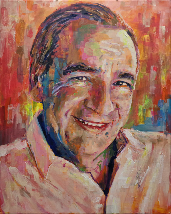 100% Handpainted Portrait Painting, entitled Man-40, 80x100 cm, Acrylic on Canvas, 2025, in Pop Realism Style