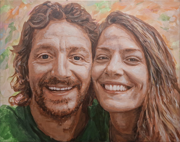 100% Handpainted Portrait Painting, entitled One, 95x75 cm, Acrylic on Canvas, 2025, in Classic Style